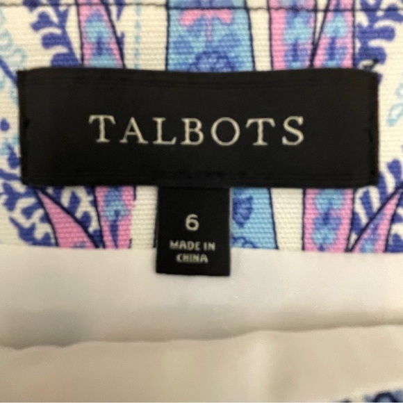 Talbots MultiColored Mykonos Paisley Lined Cotton Canvas Pencil Skirt - Sz 6 - Picture 3 of 11